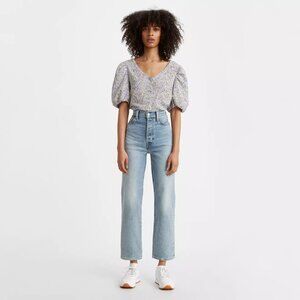 Levi's Ribcage Straight Ankle Jeans in Worn Out - Blue